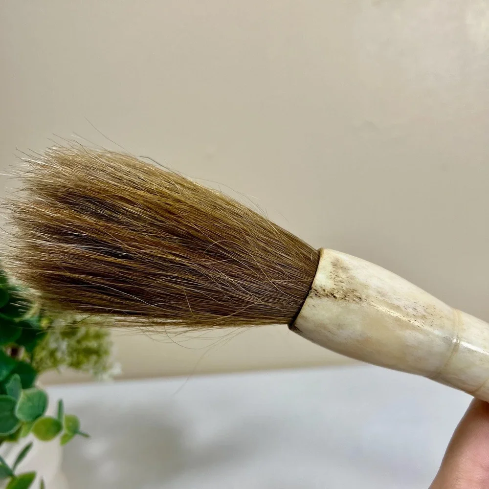 Vintage Chinoiserie Calligraphy Brush with Bone Handle